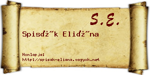 Spisák Eliána névjegykártya